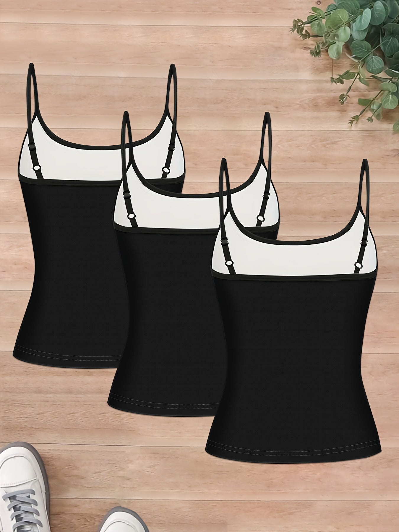 3pcs Black Gothic Tank Tops with Embroidered Spider & Skull Designs - "Hide Your Heart in the Shadows Weaved by Night" Print, Elegant Spaghetti Strap Style, Machine Washable, Summer Casual Wear for Women, Summer Casual Wear | Gothic Tank Tops | Embroider
