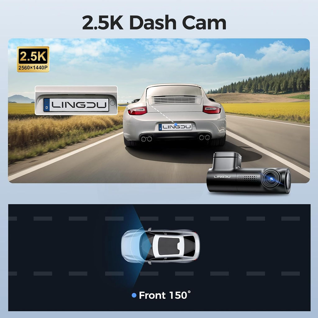 LINGDU D100 2.5K Dash Cam Front
