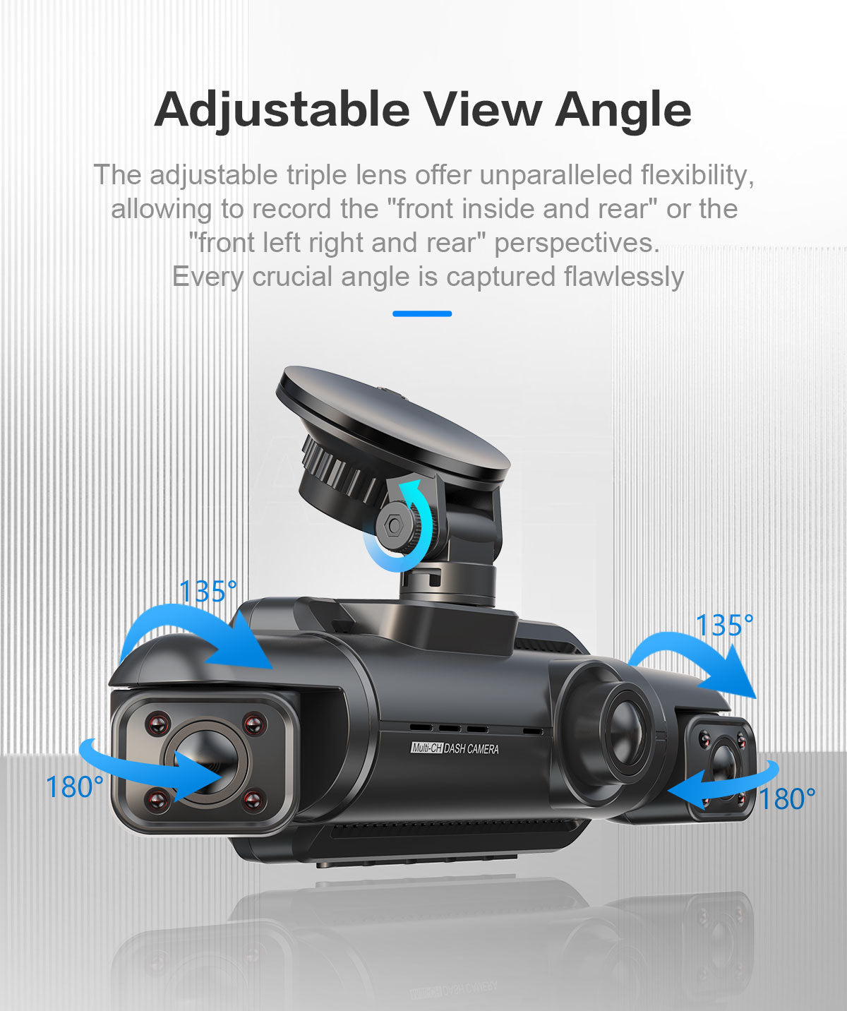 A365 Dash Cam, 4 Channel Camera FHD 1080Px4, Front, Left, Right and Rear, Front and Rear Inside, Built in GPS WiFi, 256 GB Max, Free 128GB Card, A365-4CH