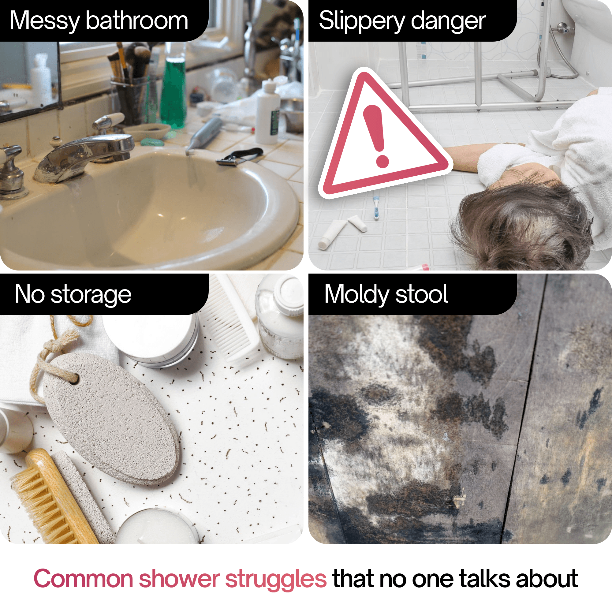 Tranquillo Wood Shower Bench, Shower Stool Wood