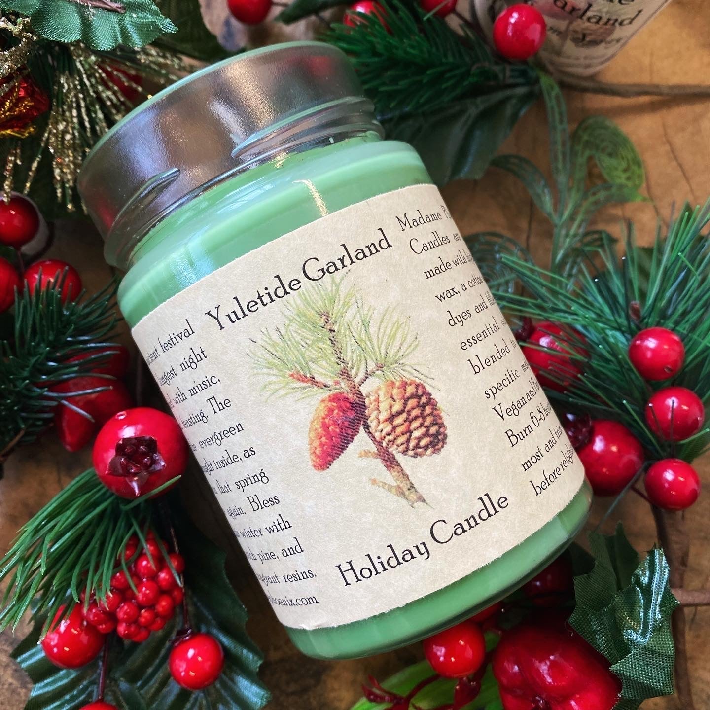 Yule Garland Holiday Magic Candle