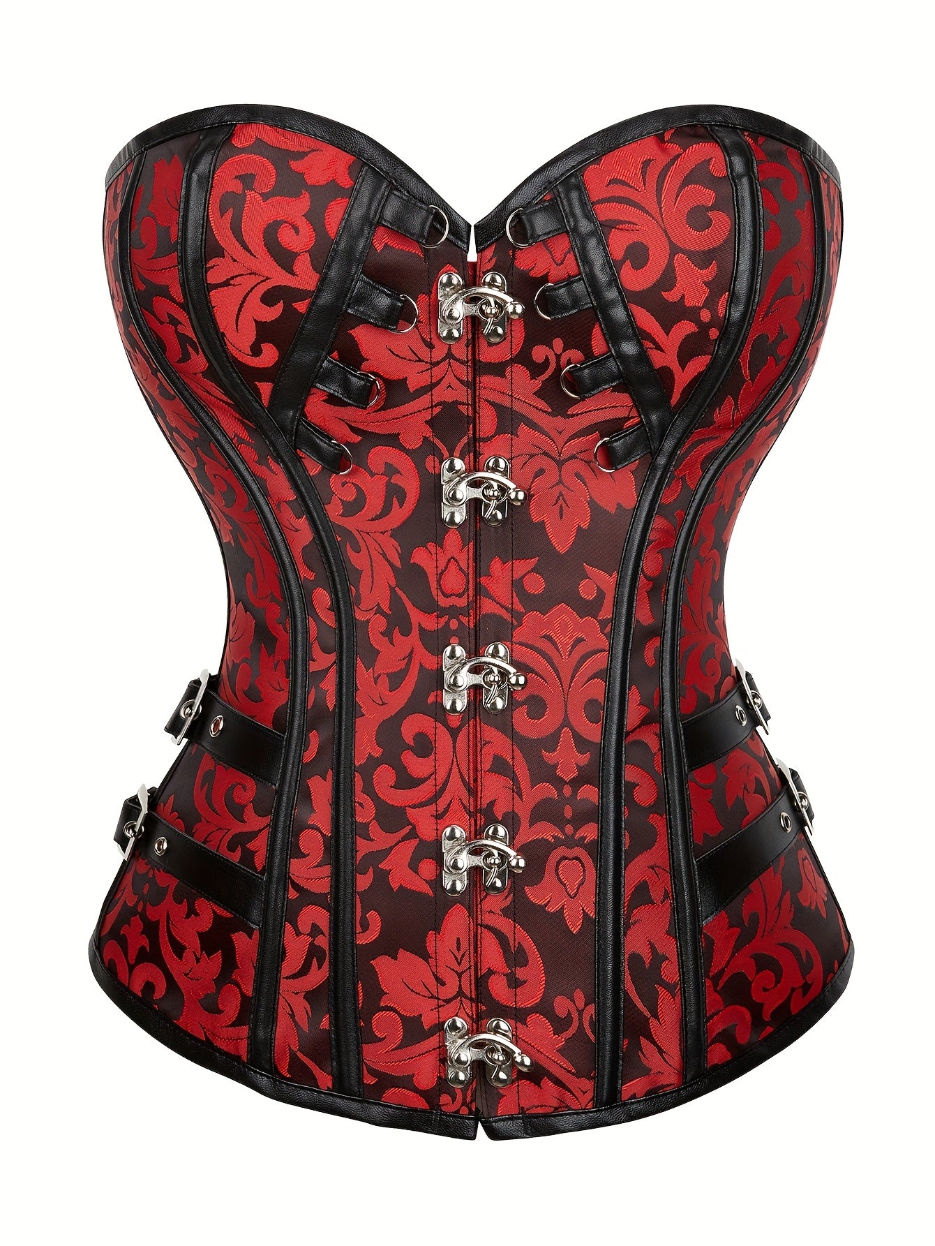 Women'S Punk Corset - Vintage Gothic Body Shaper with Floral & Geometric Patterns, Adjustable Lace-Up Waist Cincher for Tight Fitting, Halloween Costume & Daily Wear, Themed Event Attire, Intricate Pattern Design