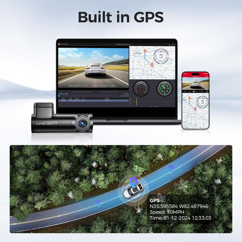 LINGDU D100 2.5K Dash Cam Front