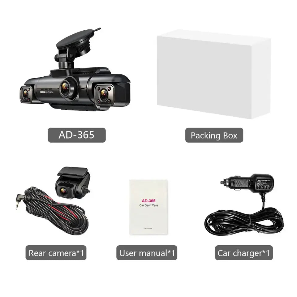 A365 Dash Cam, 4 Channel Camera FHD 1080Px4, Front, Left, Right and Rear, Front and Rear Inside, Built in GPS WiFi, 256 GB Max, Free 128GB Card, A365-4CH