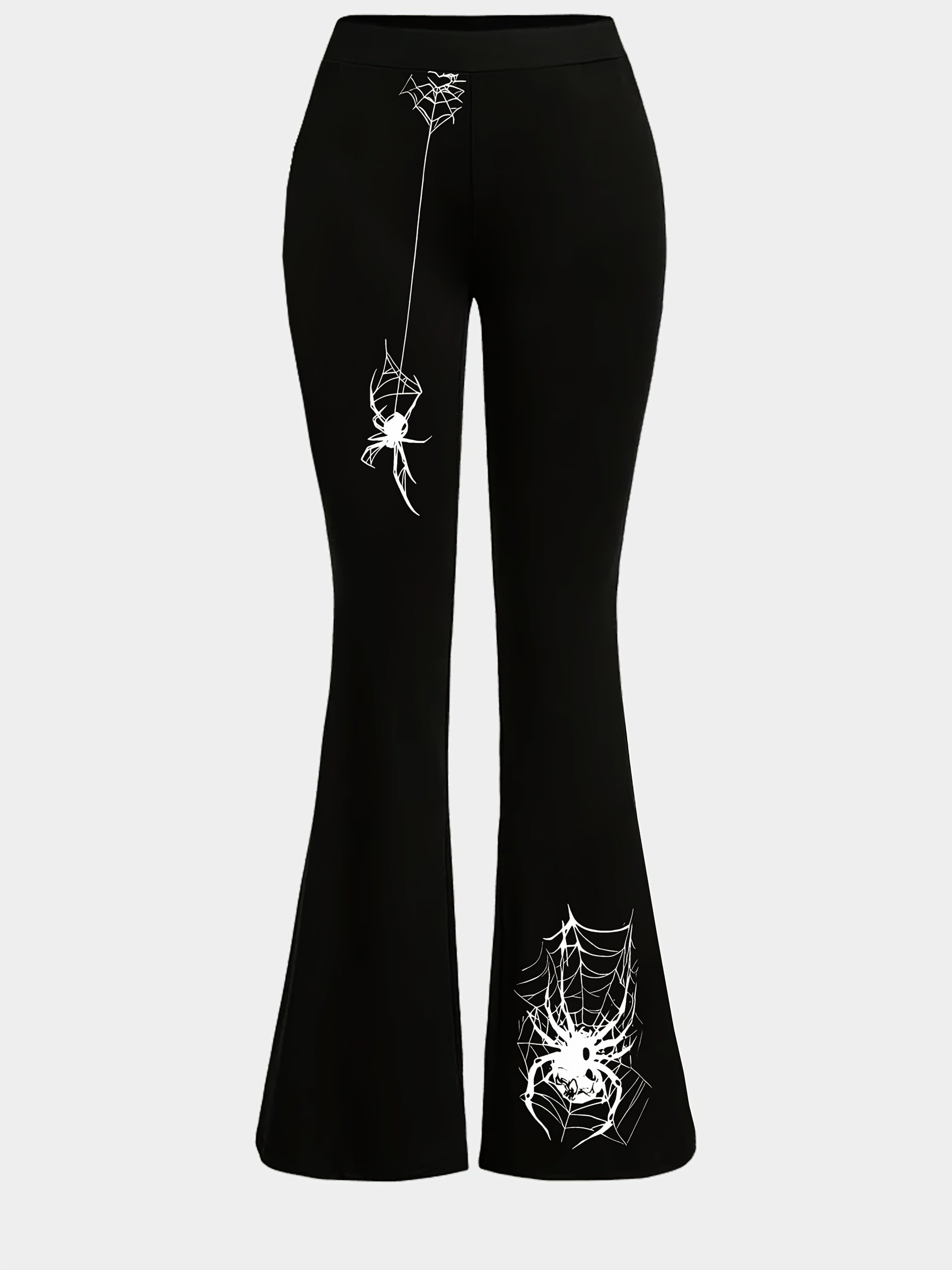 Women'S High-Waisted Flared Pants - Halloween Costume & Everyday Pants with Flared Legs, All-Season Party Outfit Casual Trousers for Halloween, Themed Events & Casual Attire, Festive Attire, Statement Piece, Quality Stitching, Stylish Bottoms, Fashion Lo