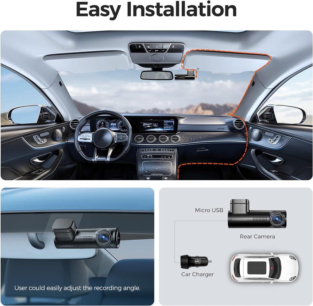 LINGDU D100 2.5K Dash Cam Front
