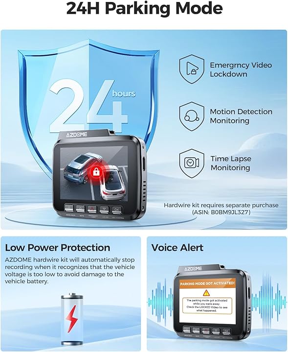 AZDOME GS63H Pro Front and Rear Dash Cam