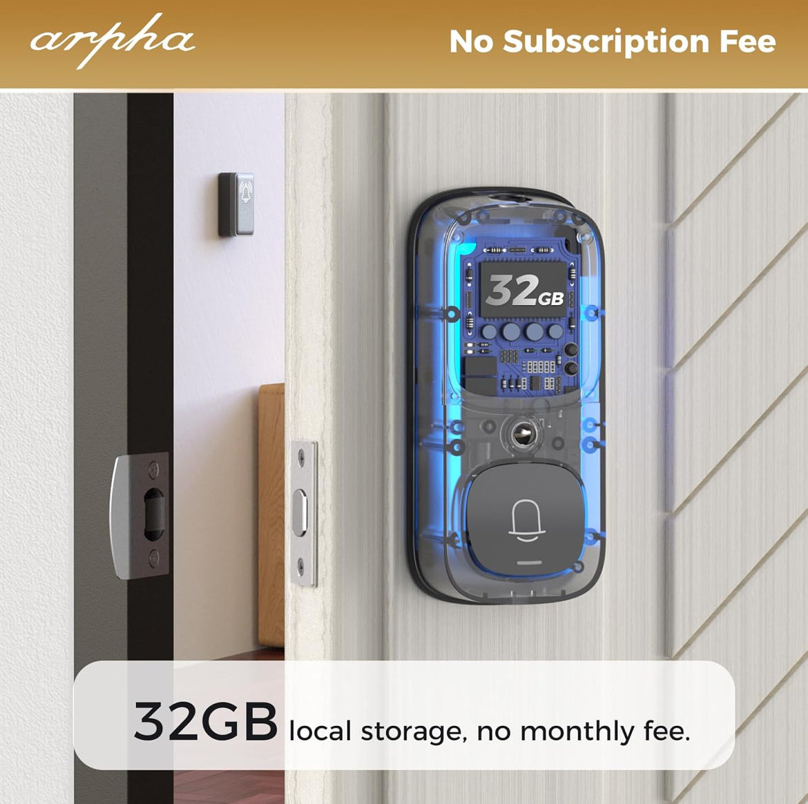 ARPHA AL501 Smart Door Lock with Video Camera - 6 in 1