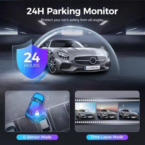 D600 4K Dash Cam Front and Rear, Free 64GB Card, Built-in 5G WiFi GPS Car Camera, Smart Voice Control, G-Sensor 24H Parking Mode, Loop Recording Night Vision, Max Up Support 128GB