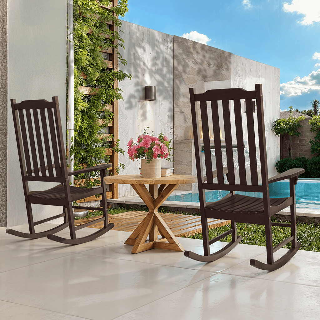 Tranquillo Oasis Wooden Rocking Chair for Patio, Porch, or Indoor Use