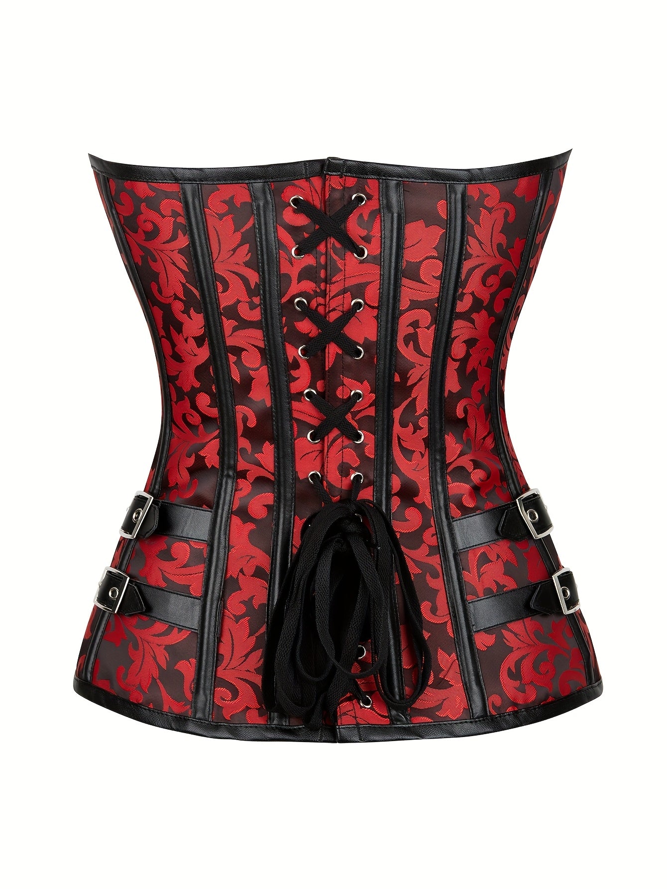 Women'S Punk Corset - Vintage Gothic Body Shaper with Floral & Geometric Patterns, Adjustable Lace-Up Waist Cincher for Tight Fitting, Halloween Costume & Daily Wear, Themed Event Attire, Intricate Pattern Design