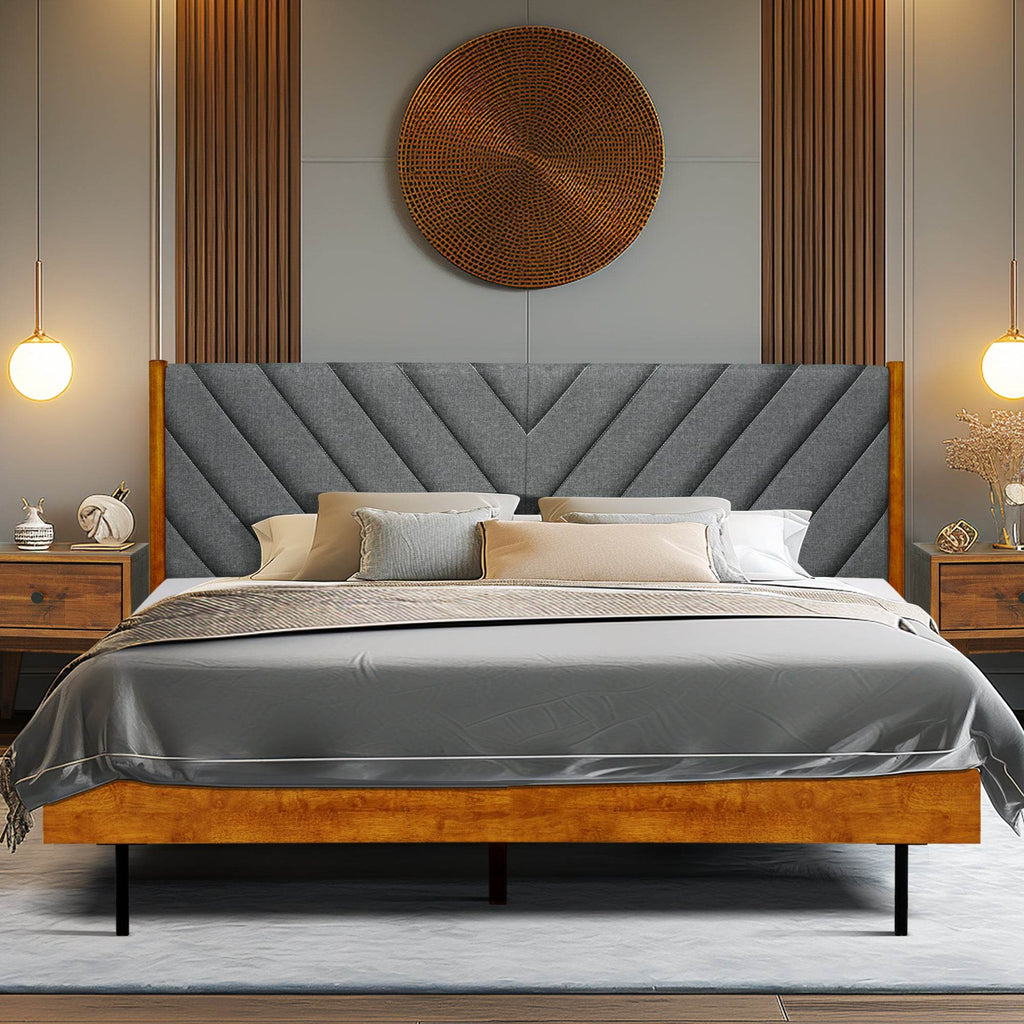 Astoria Upholstered Solid Wood Bed Frame