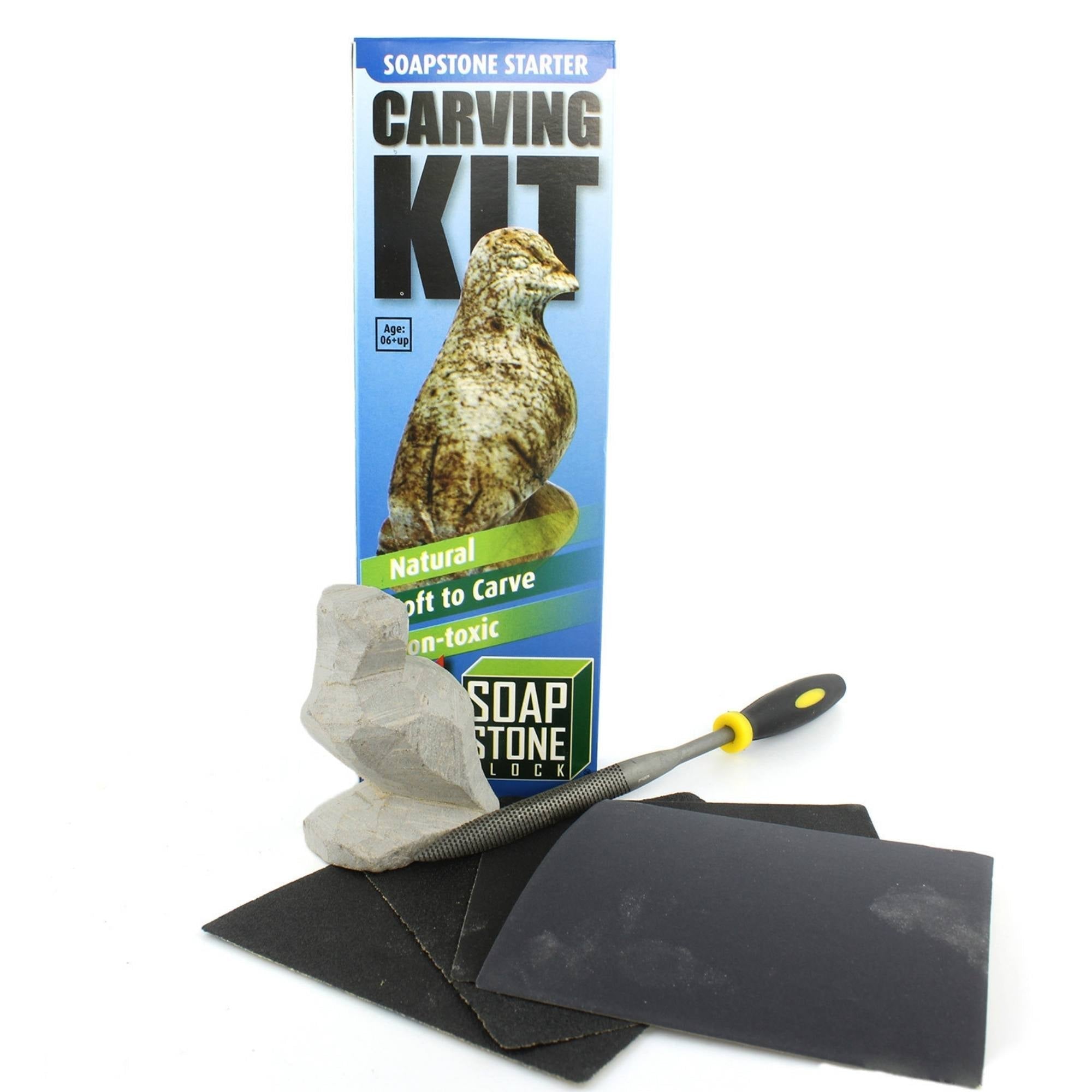 Soapstone Carving Kit - Make 3D Art 🦉🐢🐈 Choose Your Animal