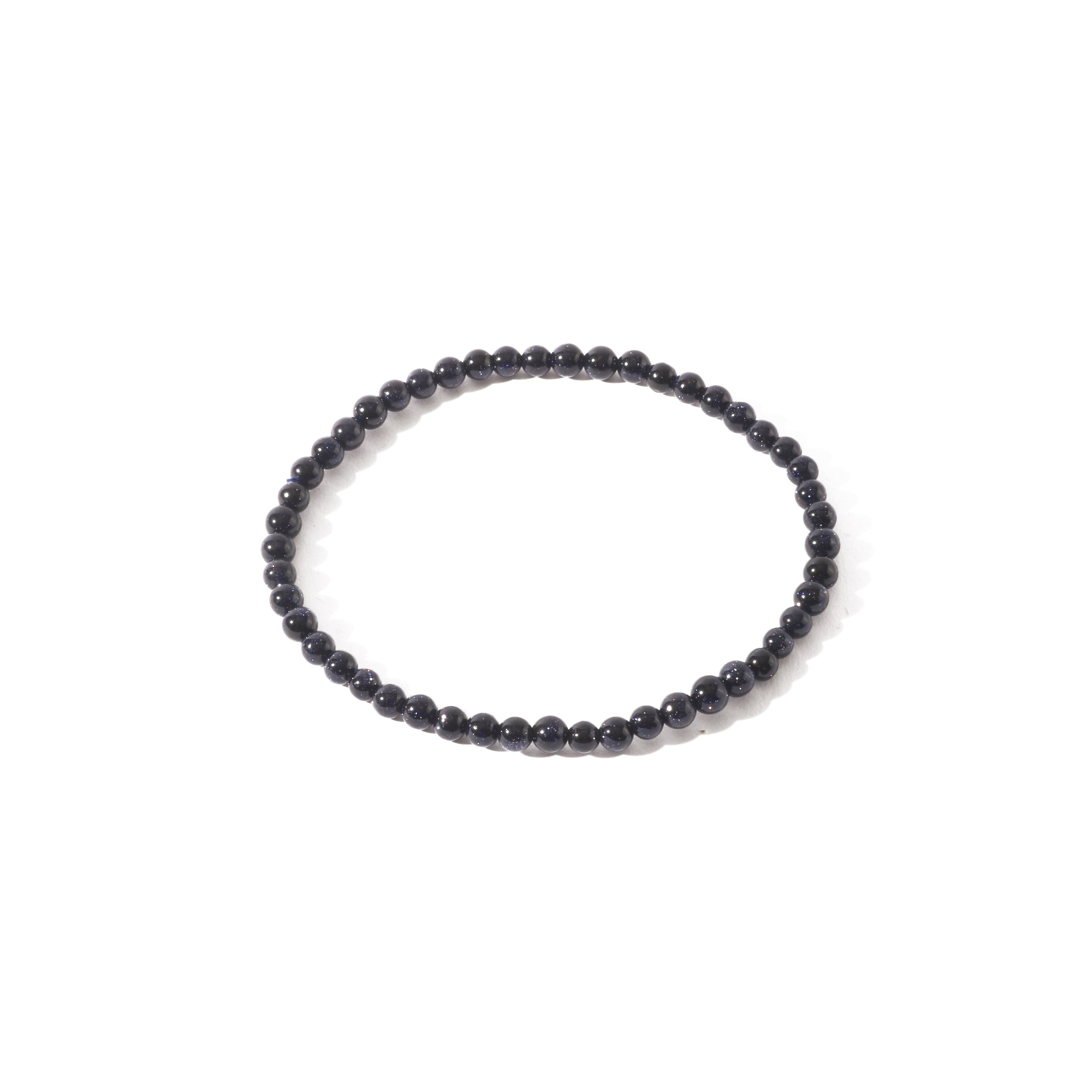 Goldstone Blue Round Bracelet