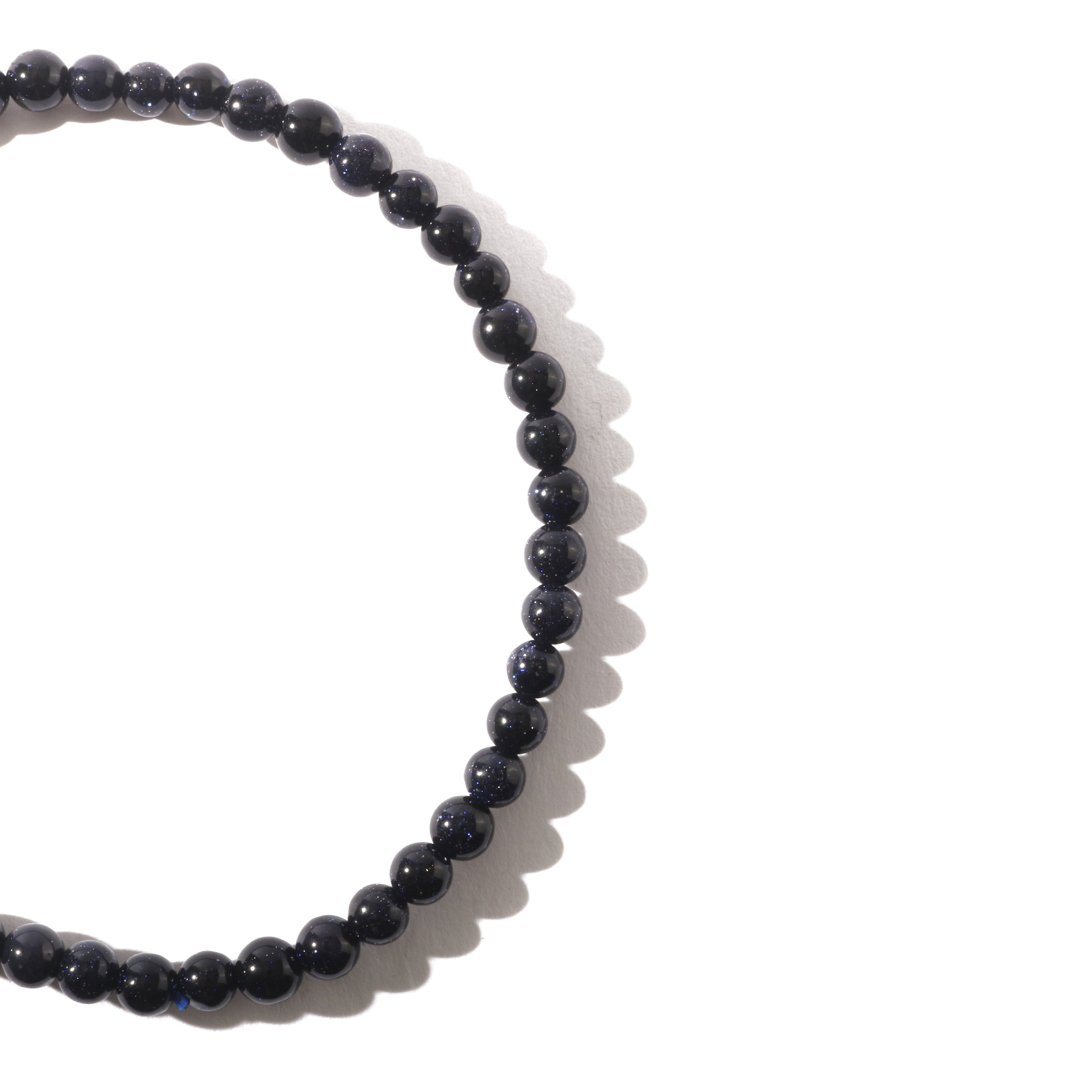 Goldstone Blue Round Bracelet