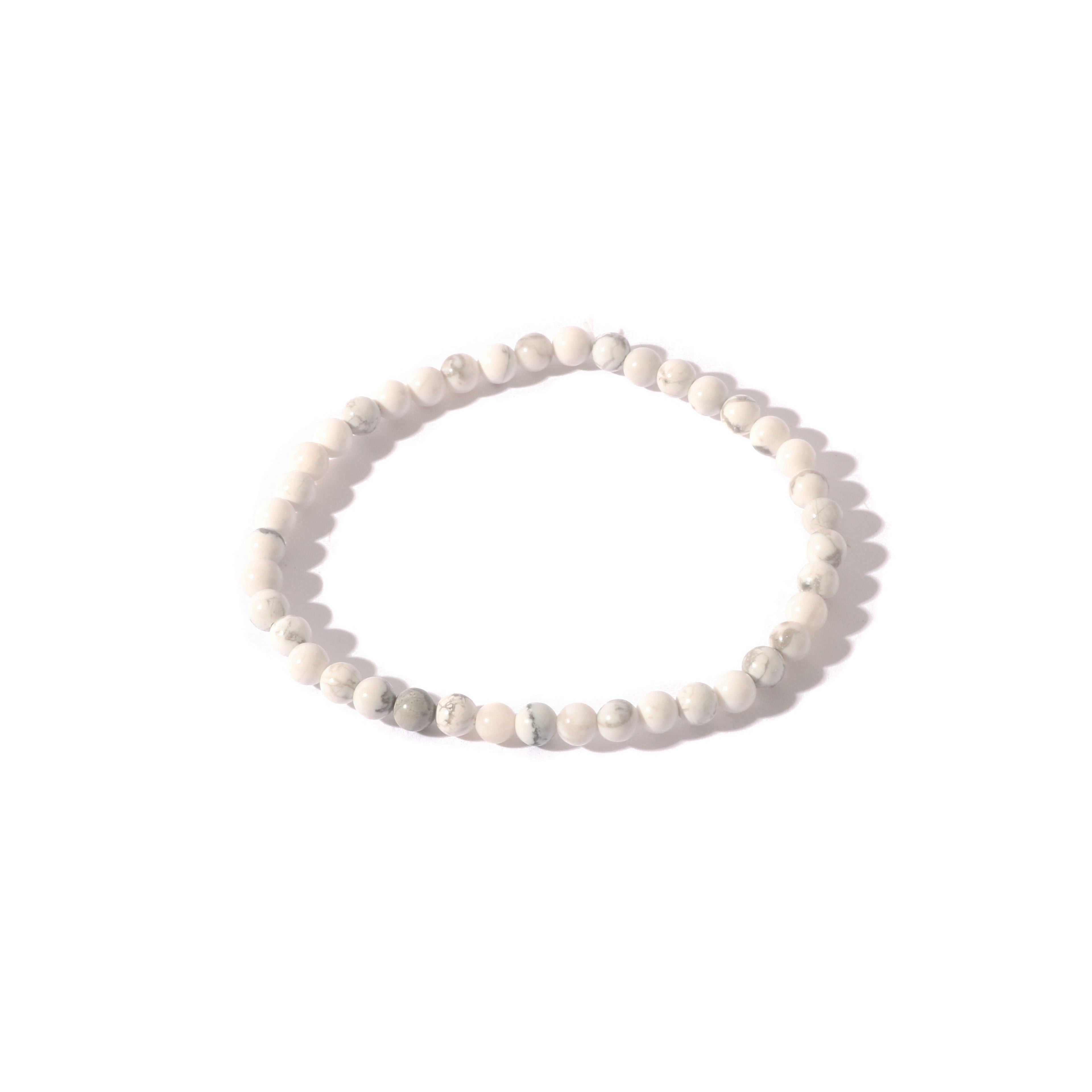 Howlite White Bead Bracelet