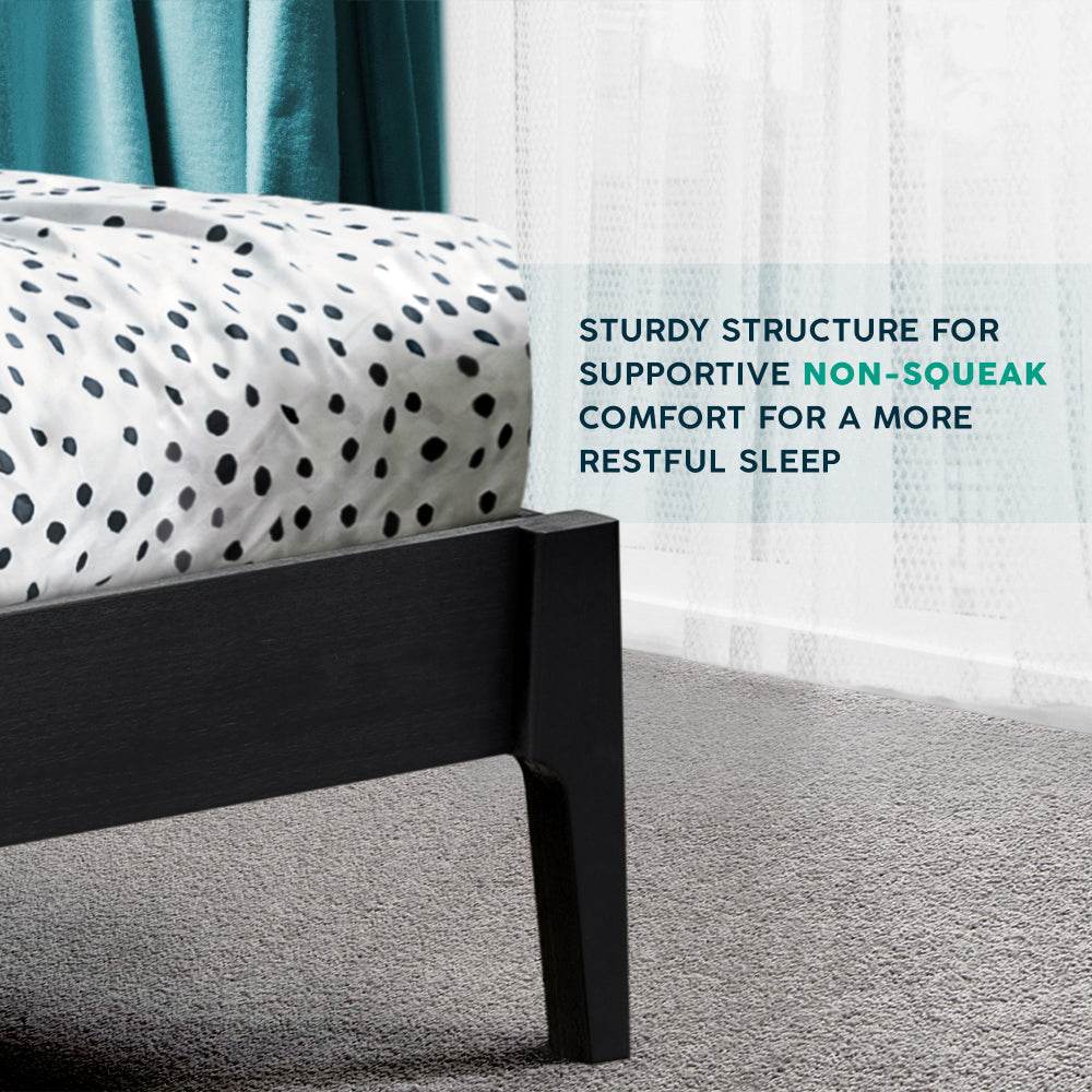 Emery Solid Wood Bed Frame & Nightstand Bedroom Set