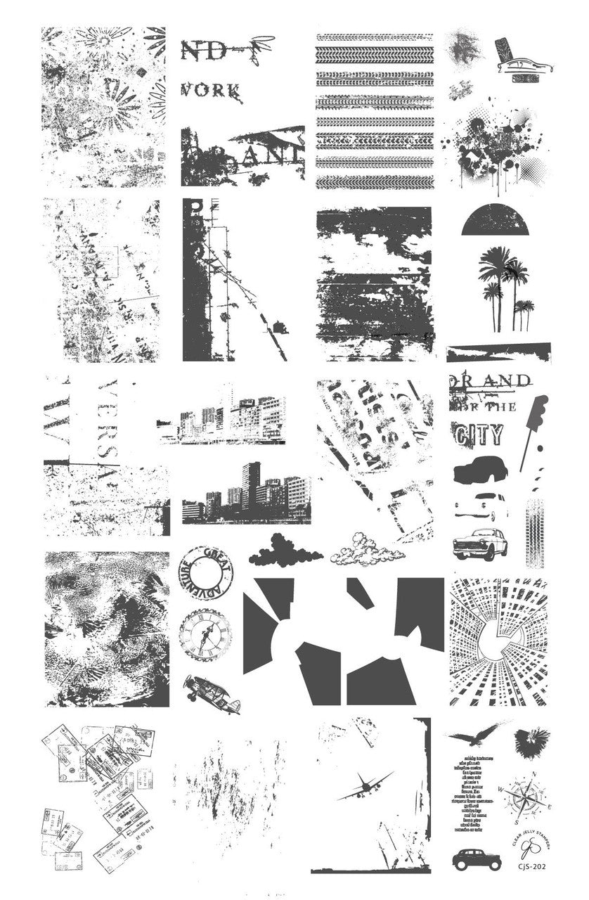 Clear Jelly Stamper - Grunge Series City