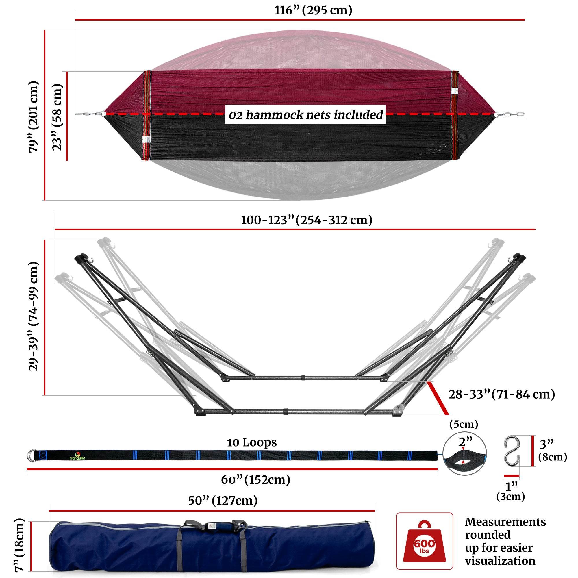 Tranquillo Comfort Set Original Hammock Stand