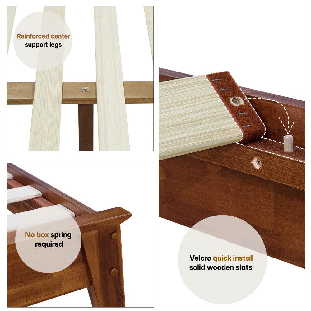 Kaylin Deluxe Wood Platform Bed Frame