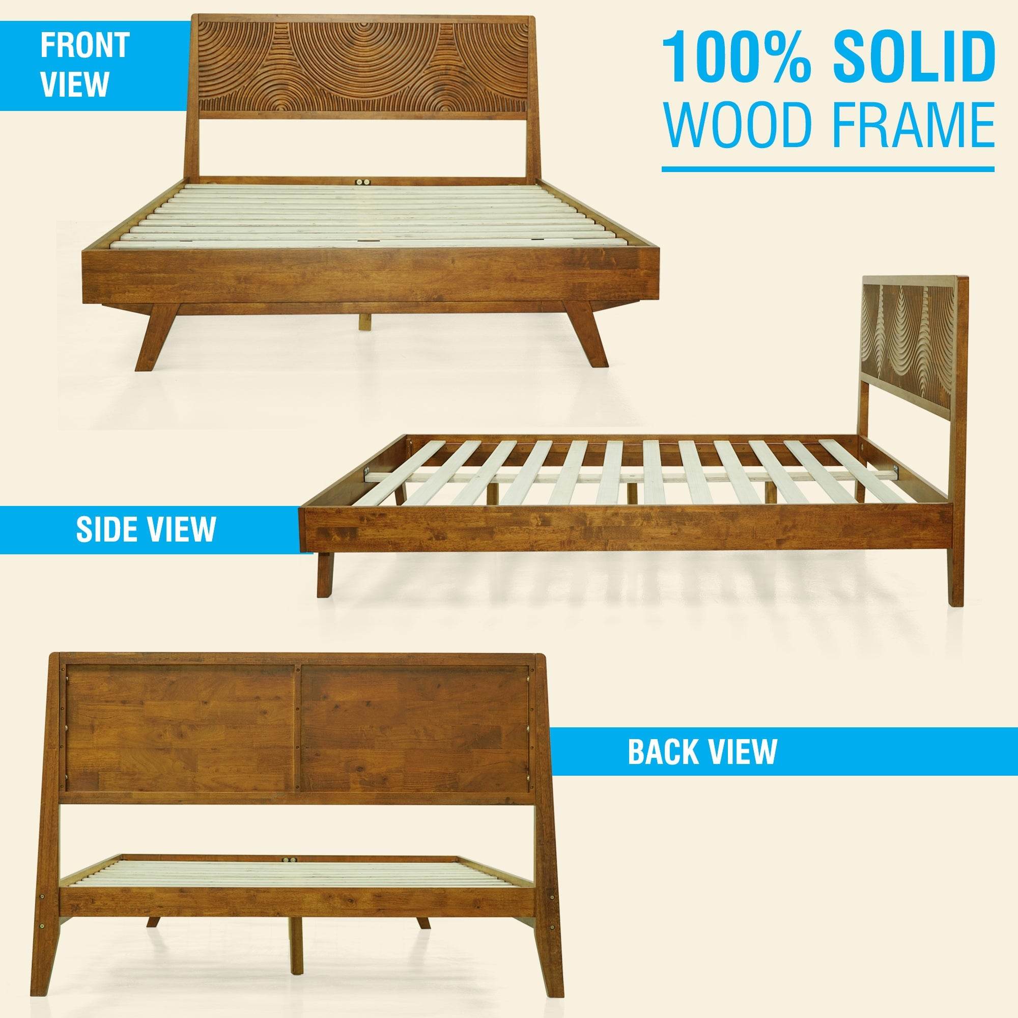 Harmony Platform Bed Frame with Headboard