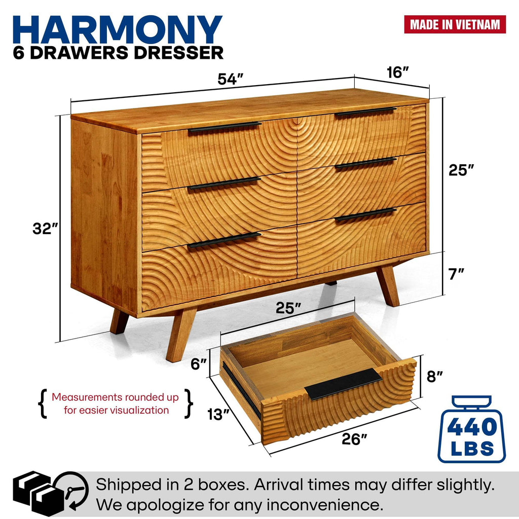 Harmony Dresser with 6 Drawers