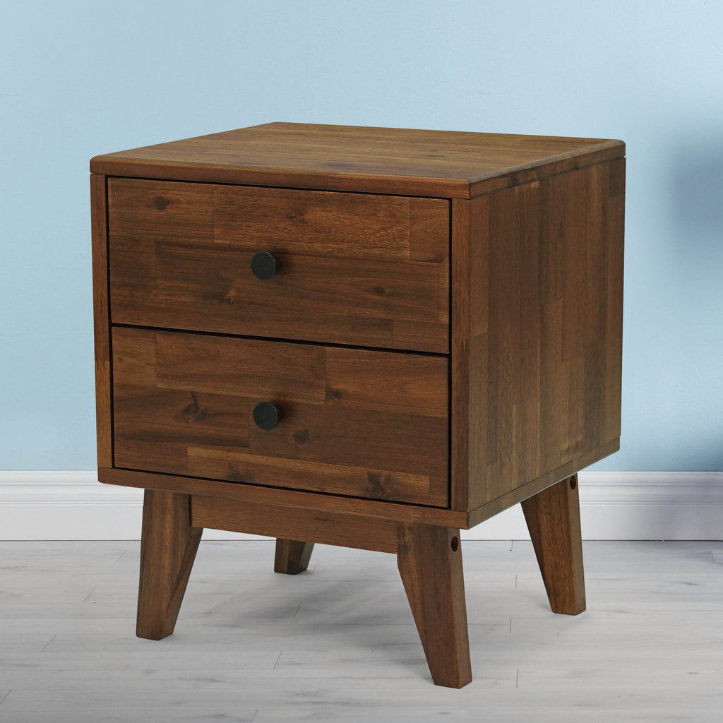 Silvia 2-Drawer Solid Wood Nightstand