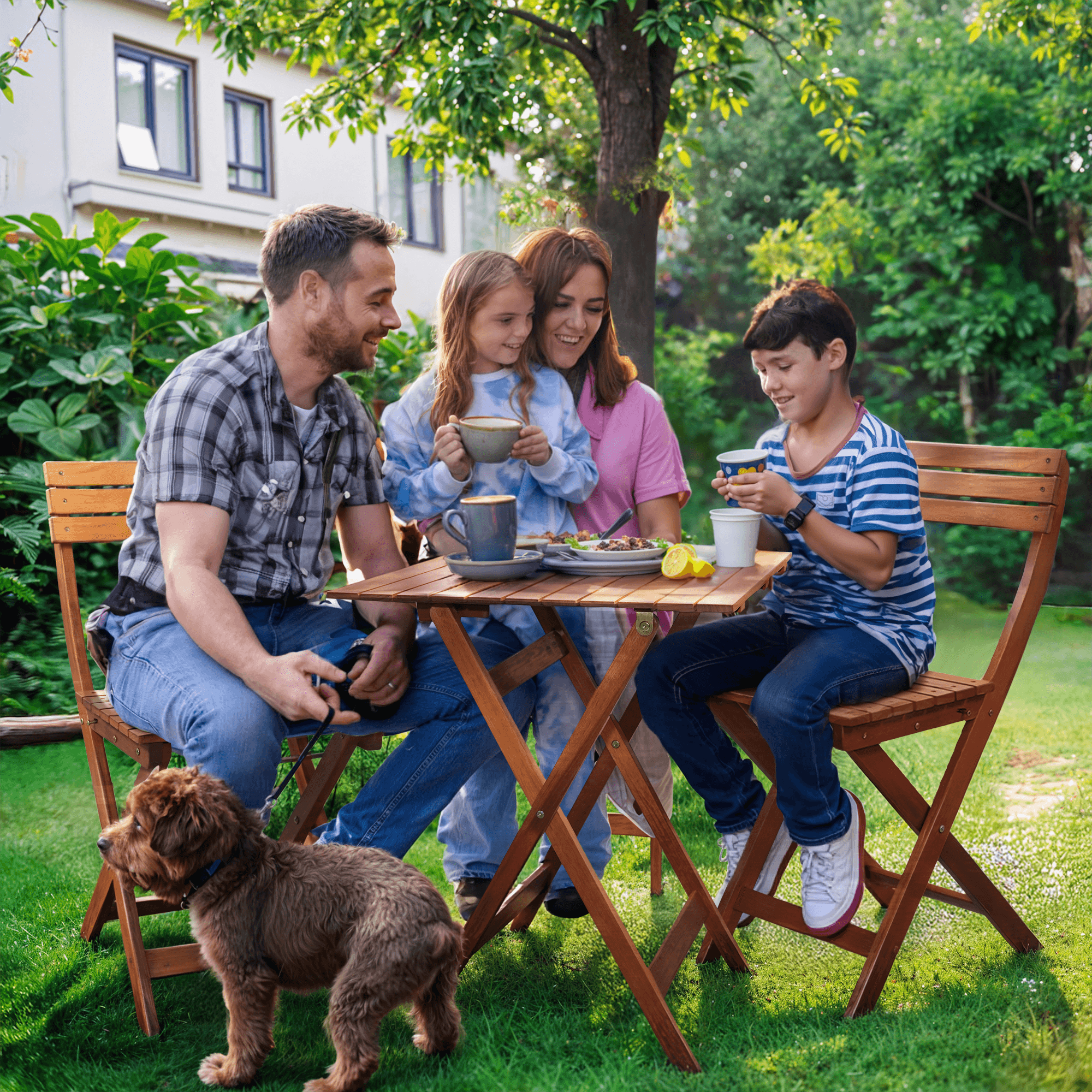 Foldable Bistro Table and Chairs Set