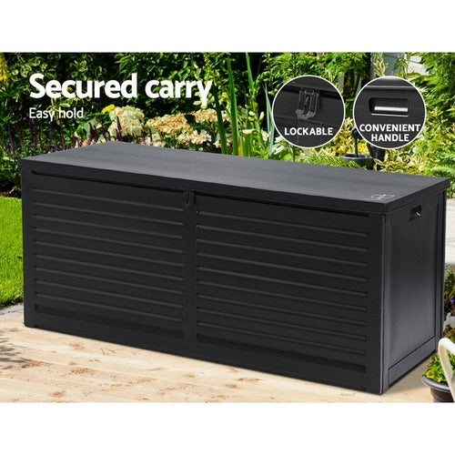 Gardeon Outdoor Storage Box 490L Container Lockable Garden Bench Shed