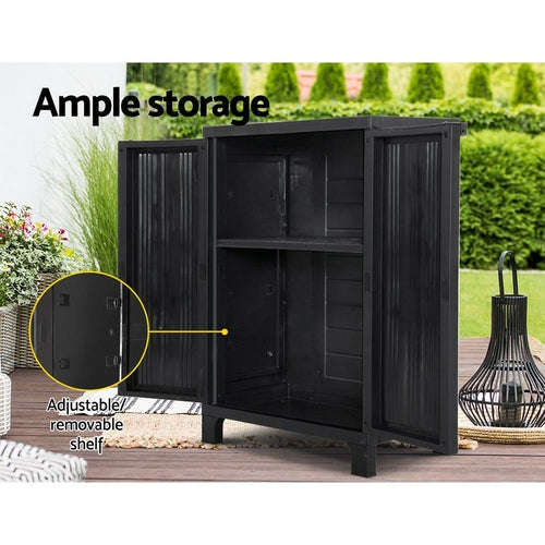 Gardeon Outdoor Storage Cabinet Box 92cm Lockable Cupboard Sheds