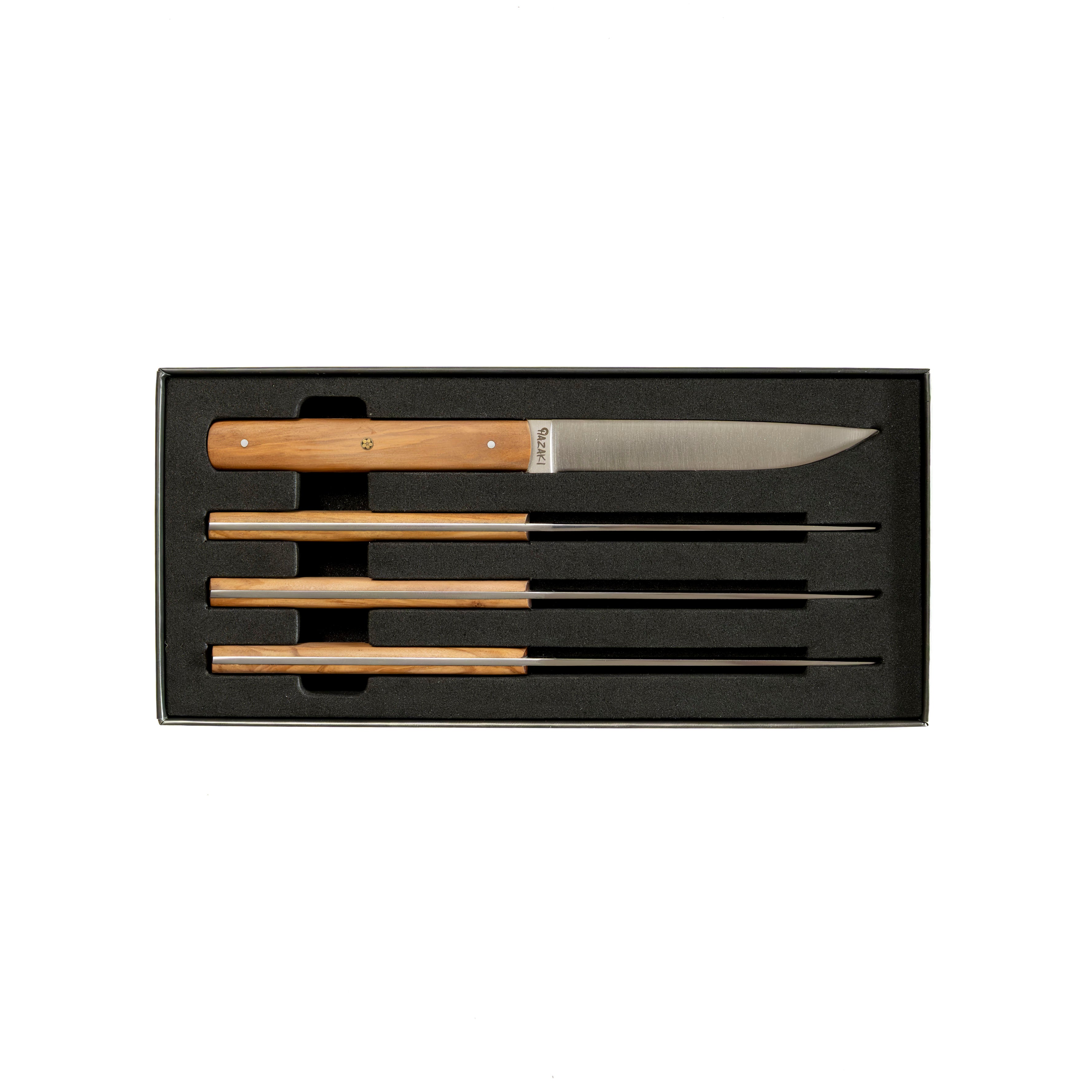 Hazaki Steak Knives 4 pc Kit - Olive Wood