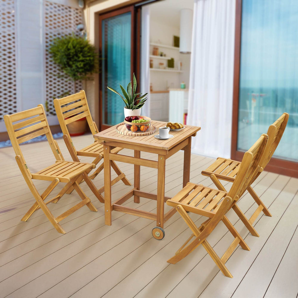 Tranquillo Anya Acacia Wood Folding Chairs Set of 2