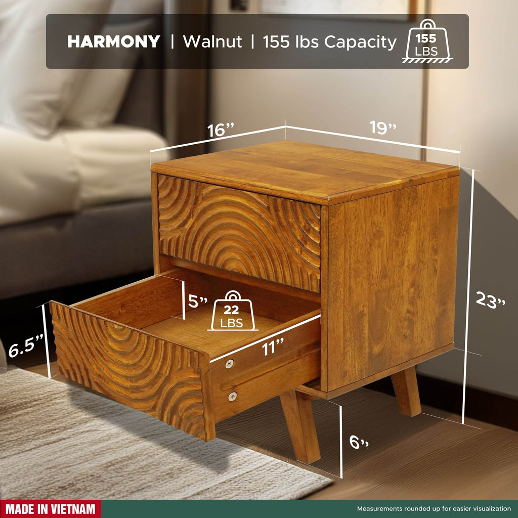 Harmony Nightstand with 2 Drawers