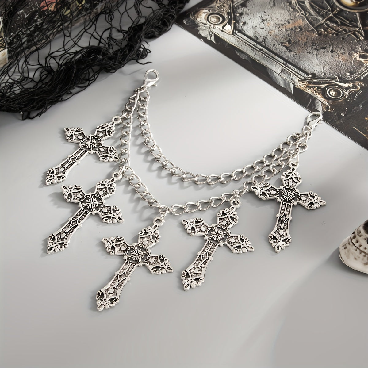 1pc Fashion Punk Cross Anklet, Women'S Hip-Hop Charm Jewelry for Daily Wear and Music Festivals, Perfect Gift for Friends, Halloween Accessory, Single Piece (Buy 2 to Wear on Both Feet), Gothic Heel, Elegant Sneaker For Women, Women'S Boot, Gothic Boot,