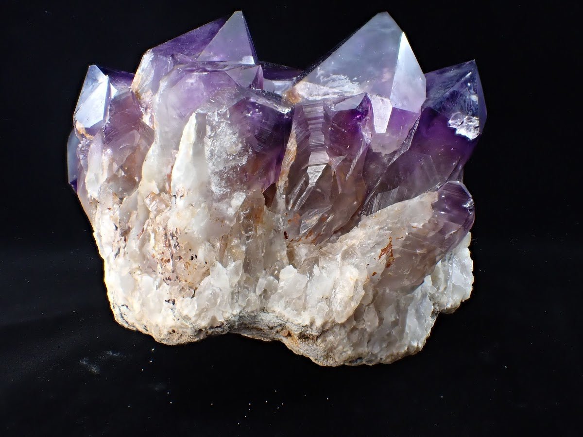 Amethyst Cluster with Deep Purple Zoning & White Matrix, Congo 4.62 kg, 10" x 7.5"