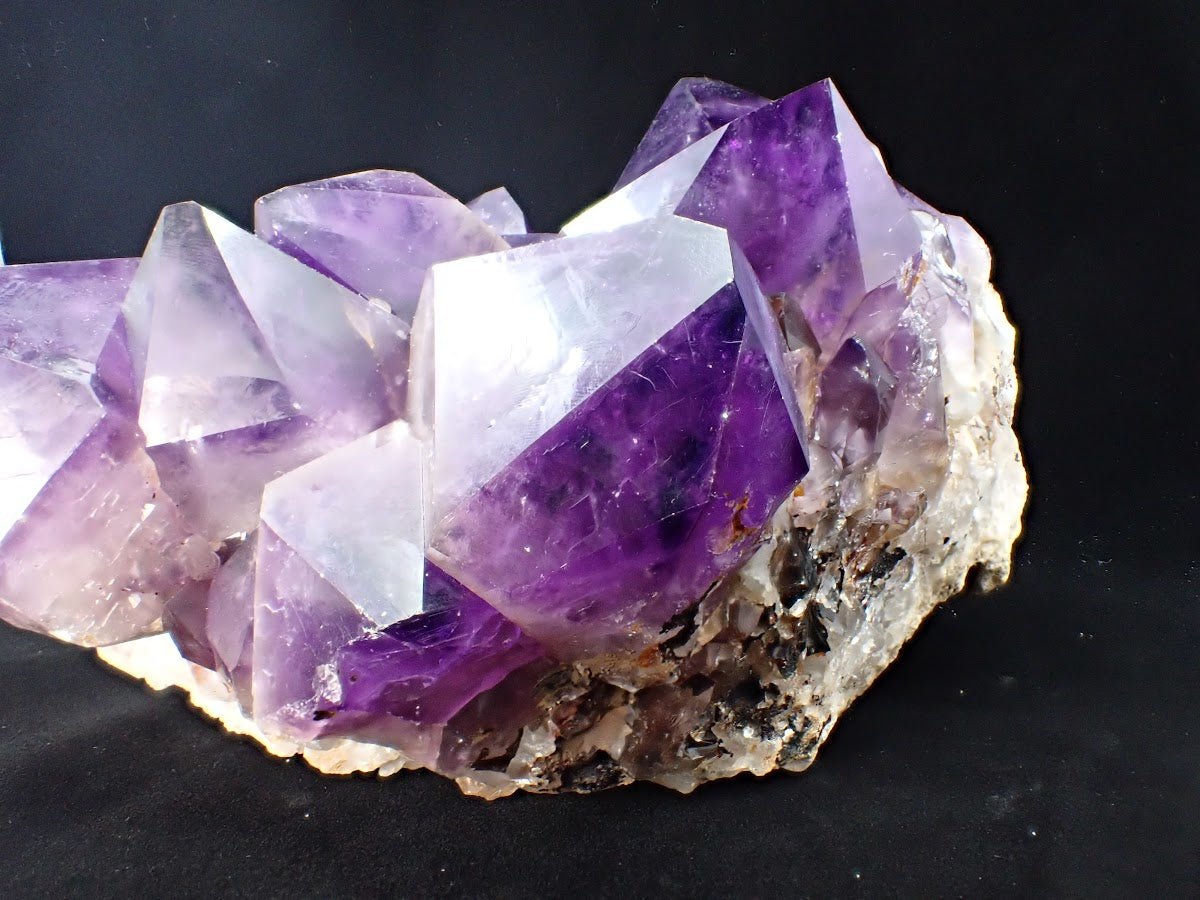 Amethyst Cluster with Deep Purple Zoning & White Matrix, Congo 4.62 kg, 10" x 7.5"