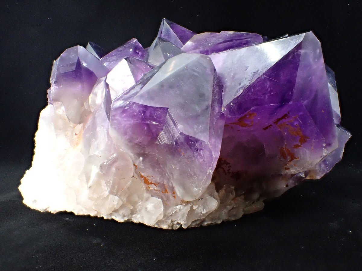 Amethyst Cluster with Deep Purple Zoning & White Matrix, Congo 4.62 kg, 10" x 7.5"