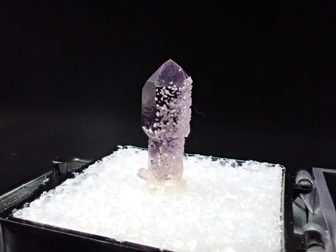 Amethyst with Analcime – Goboboseb Mountains, Namibia – Deep Purple Scepter – Micro Specimen (19mm)