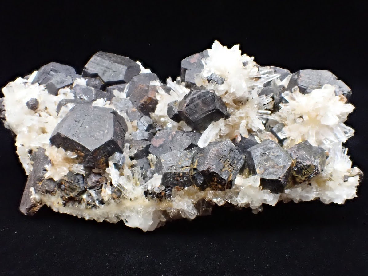 Black Pyrite & Quartz Cluster – Fengjiashan Mine (836g)