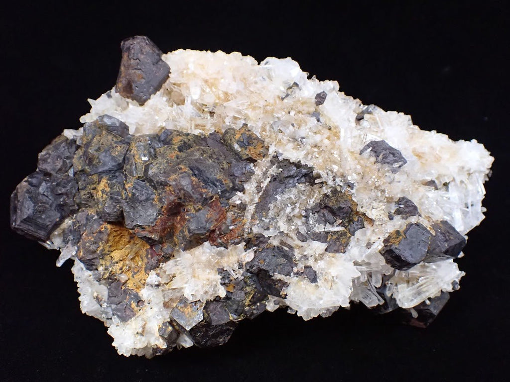 Black Pyrite & Quartz Cluster – Fengjiashan Mine (836g)