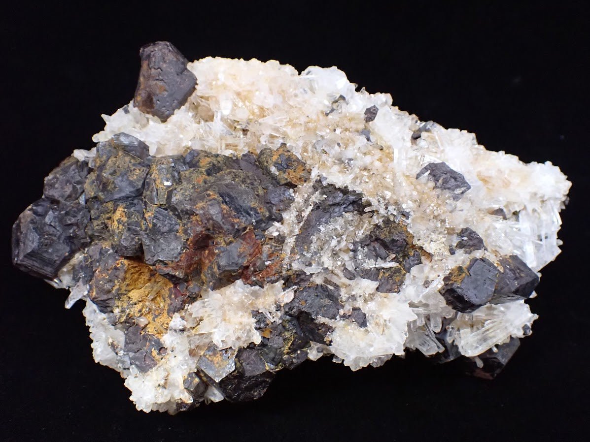 Black Pyrite & Quartz Cluster – Fengjiashan Mine (836g)