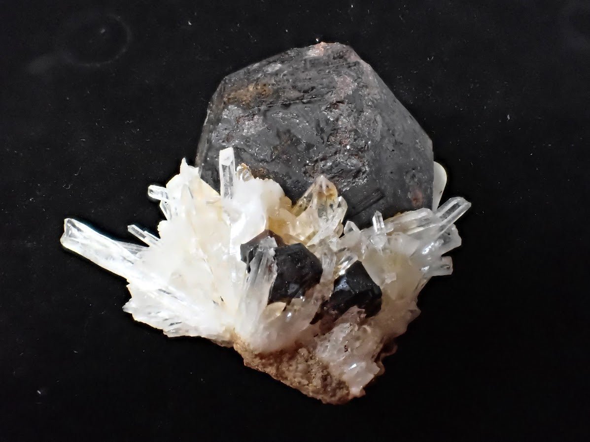 Black Pyrite with Quartz – Fengjiashan Mine (2" Specimen)