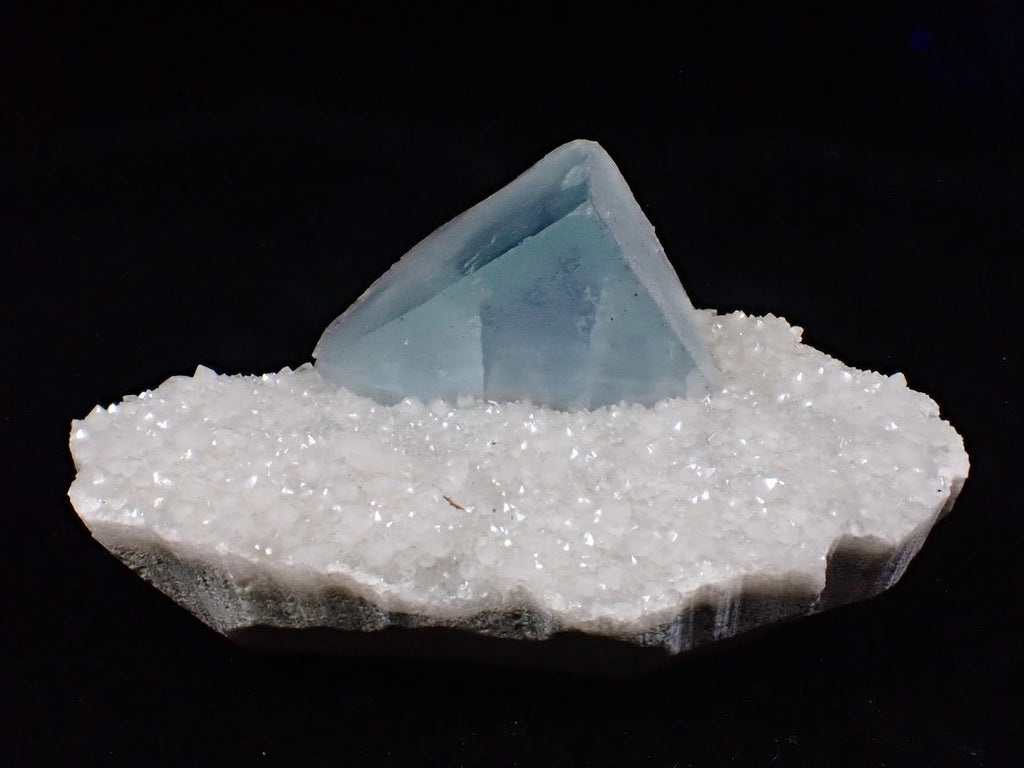 Blue Jelly Fluorite with Phantom on Quartz Matrix – Yaogangxian Mine (YGX), China