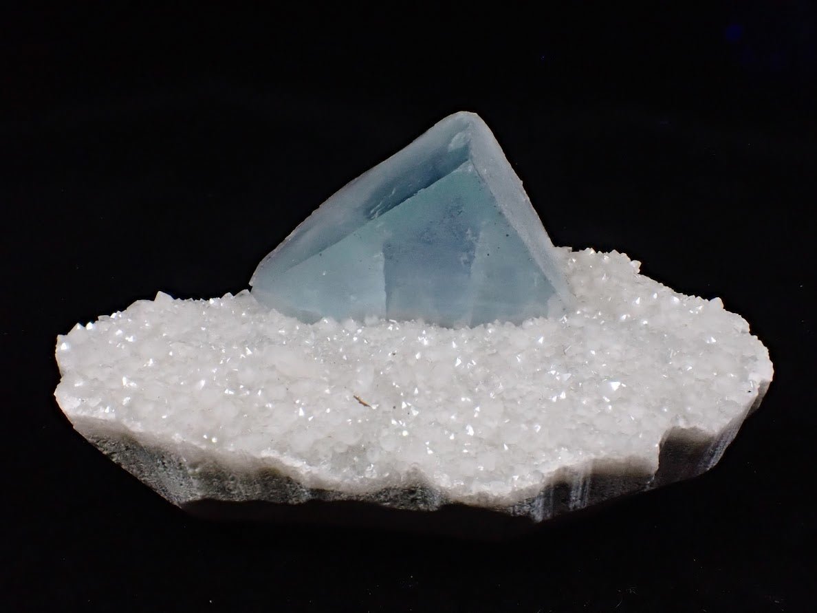 Blue Jelly Fluorite with Phantom on Quartz Matrix – Yaogangxian Mine (YGX), China