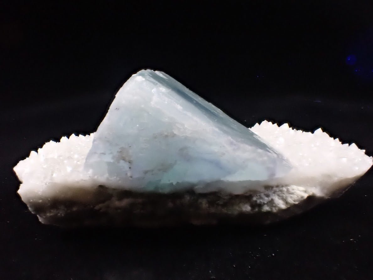 Blue Jelly Fluorite with Phantom on Quartz Matrix – Yaogangxian Mine (YGX), China