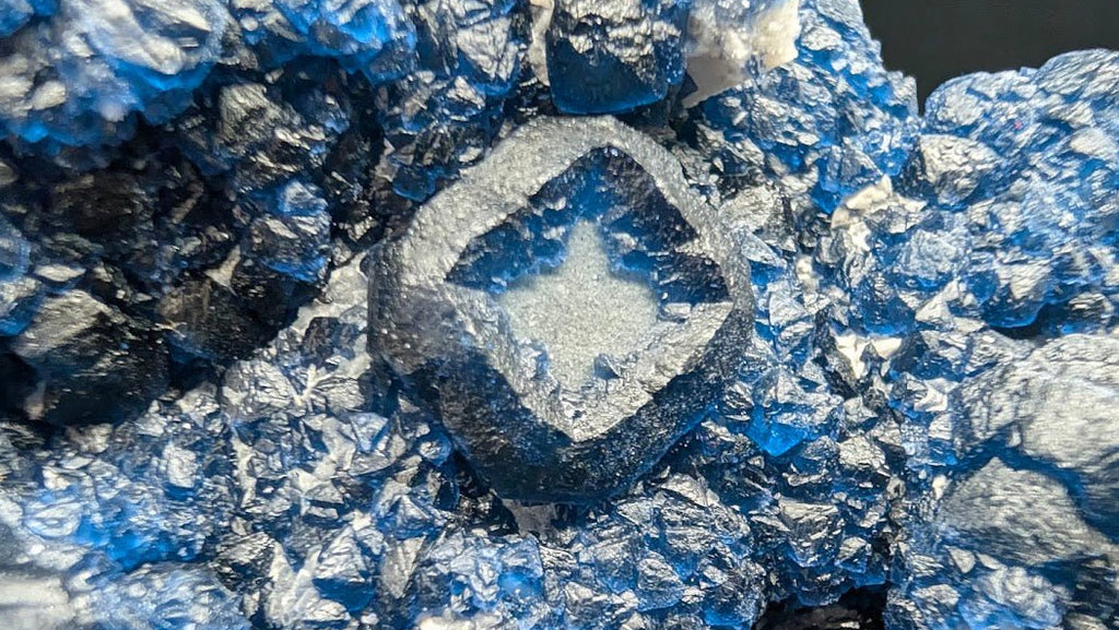 Blueberry Fluorite with Cubic "Window" Formation – A One-of-a-Kind Collector’s Masterpiece