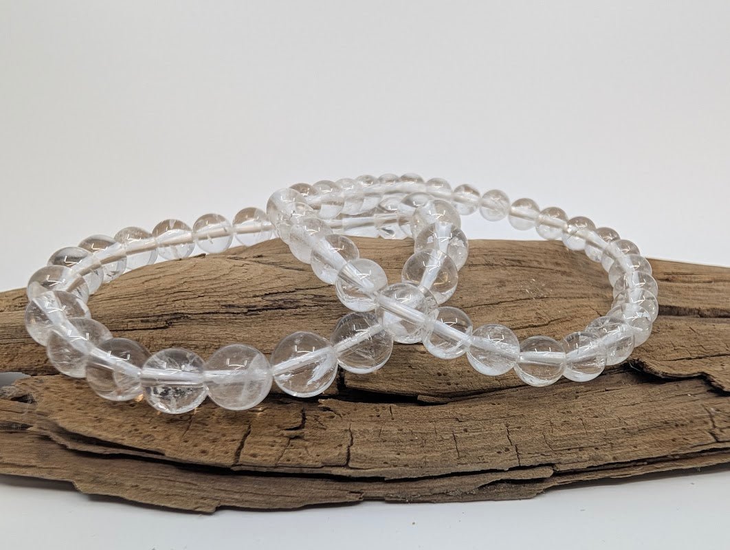 Clear Quartz Bracelet — 6mm & 8mm Beads