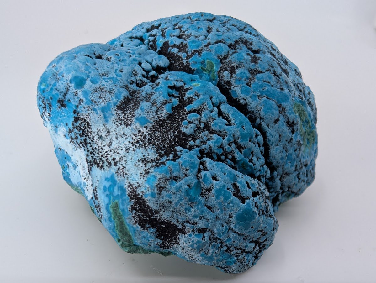 Congo Chrysocolla with Malachite – Botryoidal Specimen with Natural Base (363g)
