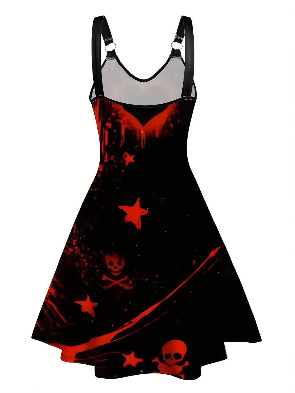 European and American Women's Gothic Style Sleeveless Printed Dress