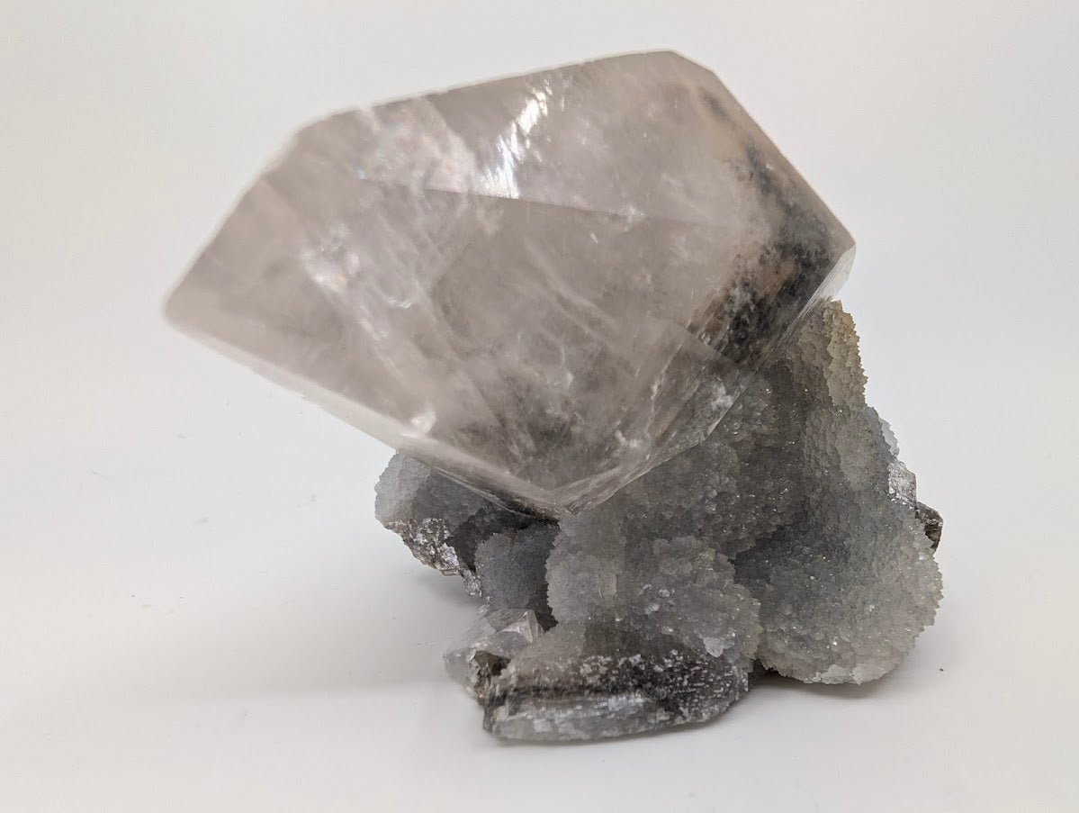 Dogtooth Calcite with Dendritic Inclusions and Sugar Sphalerite